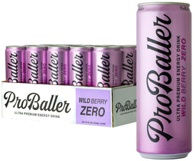 PROBALLER Wild Berry bottle being poured for a smooth, focused workout.