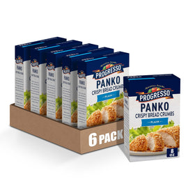 Progresso Panko crispy breadcrumbs pack6 for a light, crunchy coating on fried chicken.