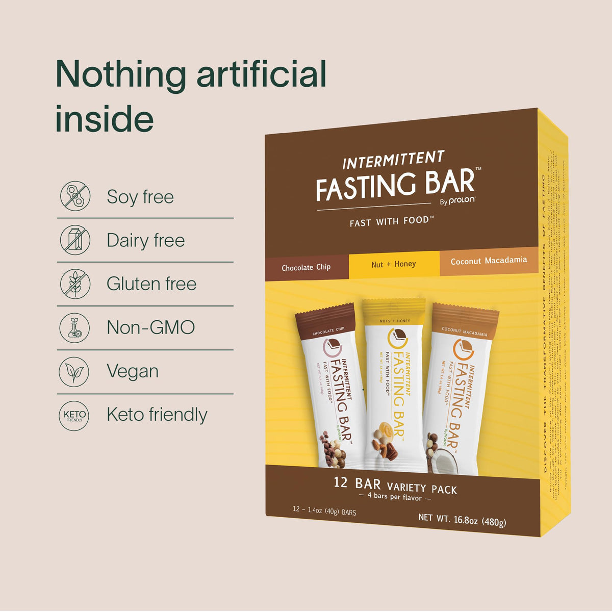 Prolon Bar packaging 12-count ready for daily routines.