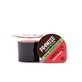 Promise Tea by Java House closeup pod emphasizes portable, caffeine-free refreshment.