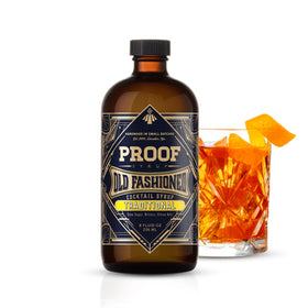 Proof Syrup old-fashioned bottle ready to mix cocktails at home.