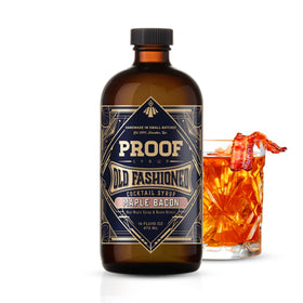 Proof Syrup Old Fashioned bottle shown for crafting at-home cocktails with maple bacon flavor.