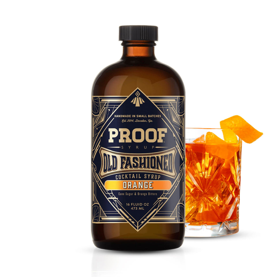 PROOF SYRUP Old Fashioned orange bottle front view for easy at-home cocktails