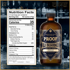 Proof Syrup pecan flavor label highlights natural ingredients