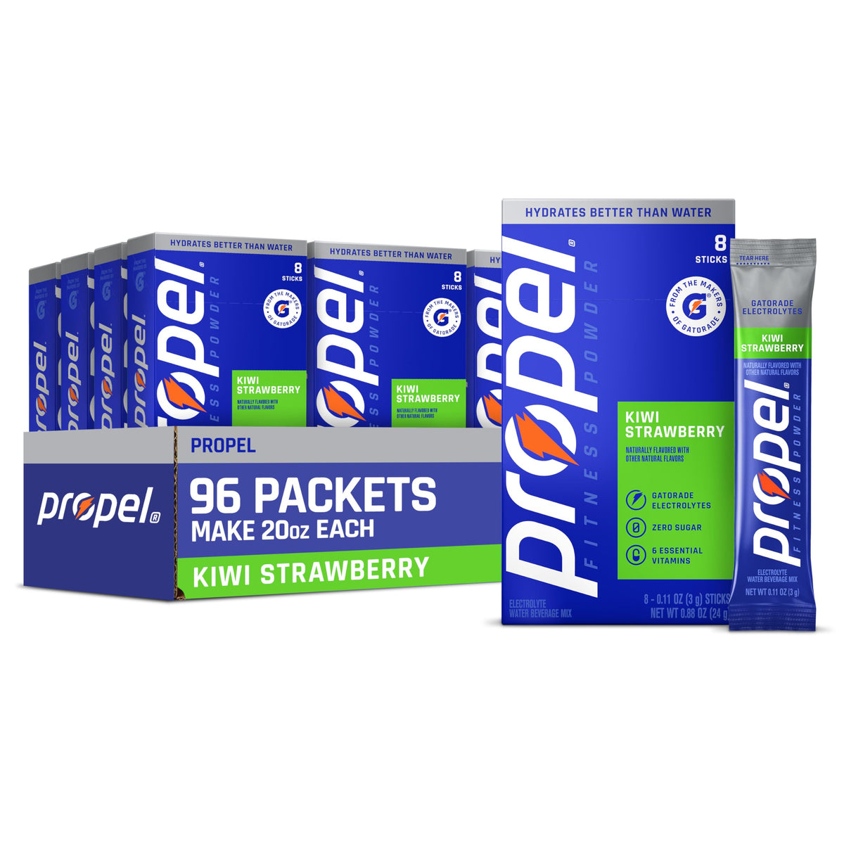 Propel electrolyte powder kiwi strawberry box for convenient hydration