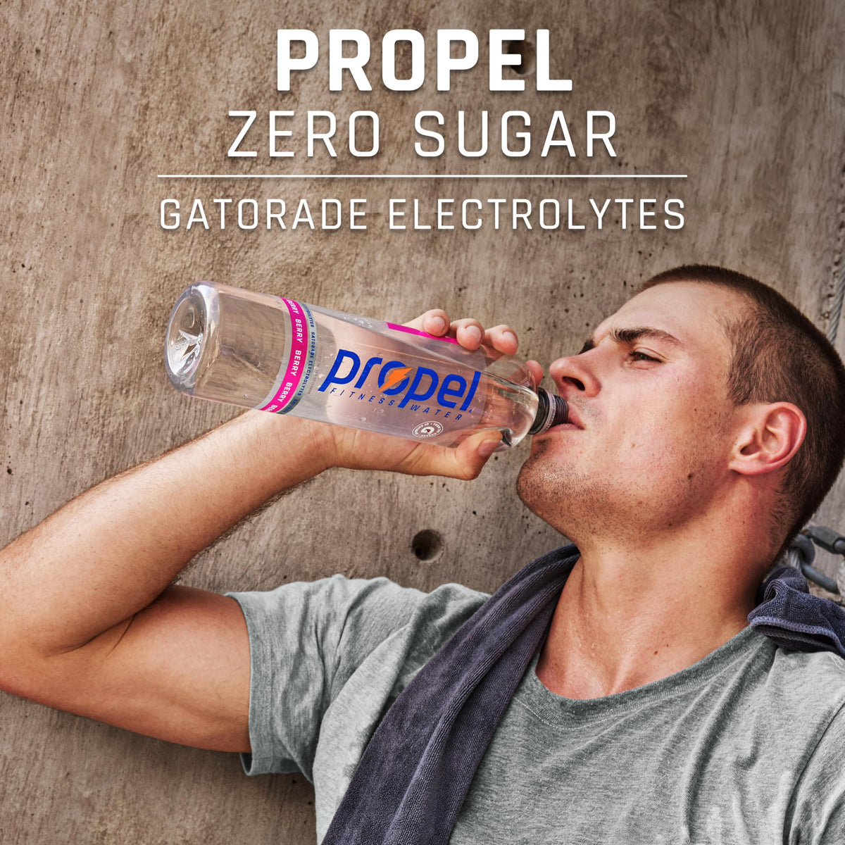 Propel Grape pouring into a glass demonstrates quick hydration.