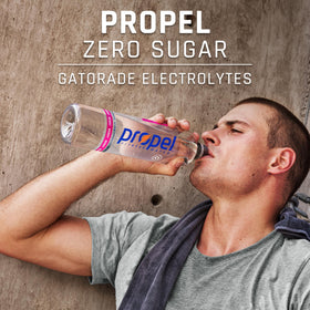 Propel Kiwi Strawberry bottle label shows vibrant flavor for active days.