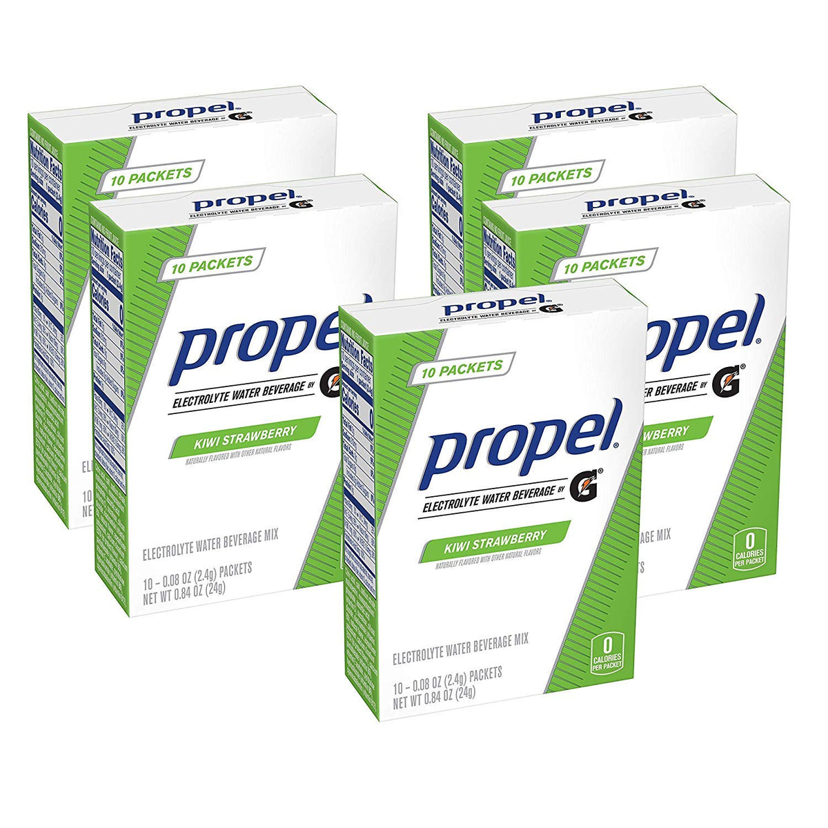 Propel Kiwi Strawberry powder packet for on-the-go hydration with electrolytes.
