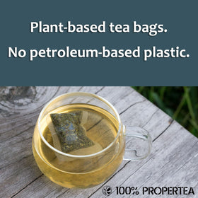 Propertea eco-conscious tea bags reveal absence of dyes and plastics.