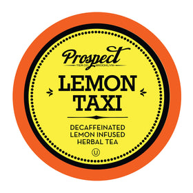 Prospect Tea Co. Lemon Taxi pods packaging showing convenient 40-count box.