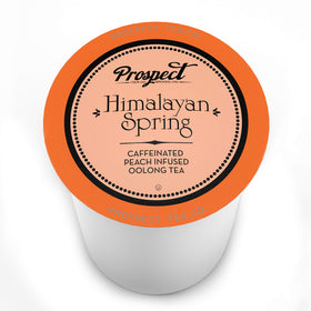 Prospect Tea Co. Himalayan Spring Peach Oolong pods, brewing-ready cups with rich aroma.