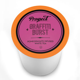 Prospect Tea Co. K-Cup compatible pods offer vibrant Graffiti Burst aroma in every cup.