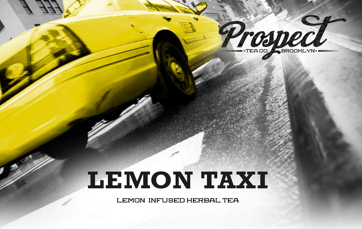 Prospect Tea Co. Lemon Taxi brew in cup shows bright color and aroma.