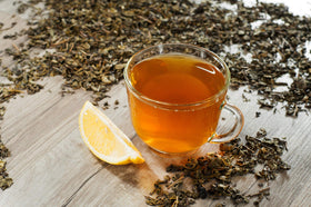 Prospect Tea Co. Lemon Taxi steam indicates soothing herbal aroma.