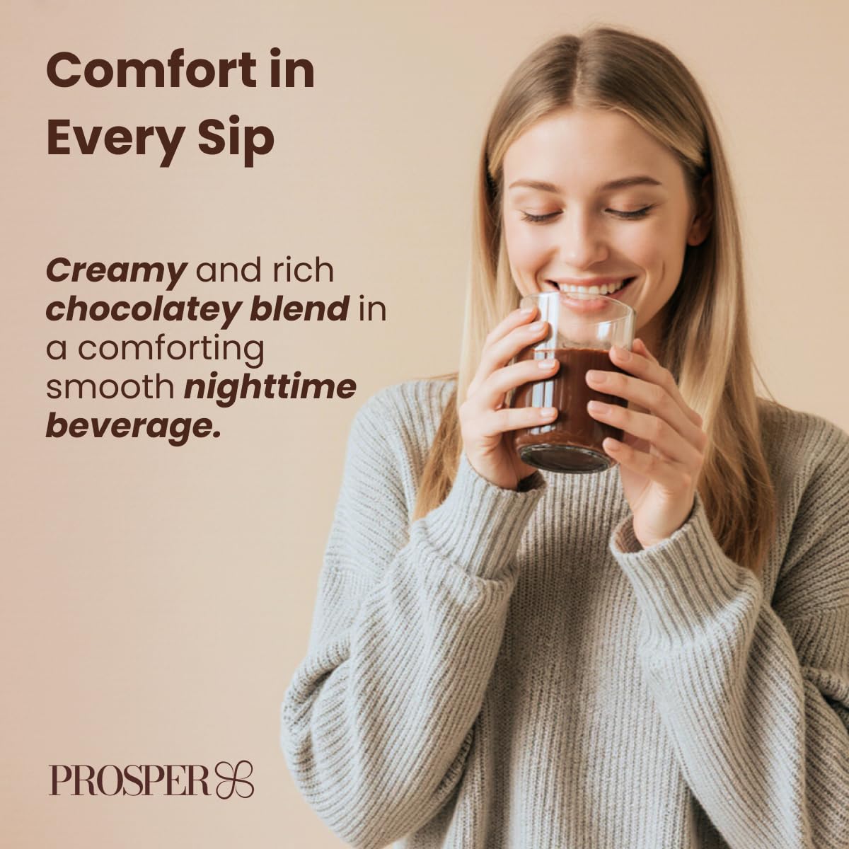 Prosper keto-friendly hot cocoa packet for quick preparation