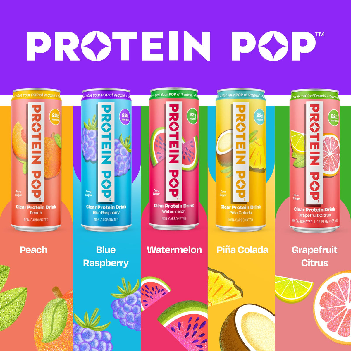 Protein Pop 22g per can, clear whey isolate for daily protein