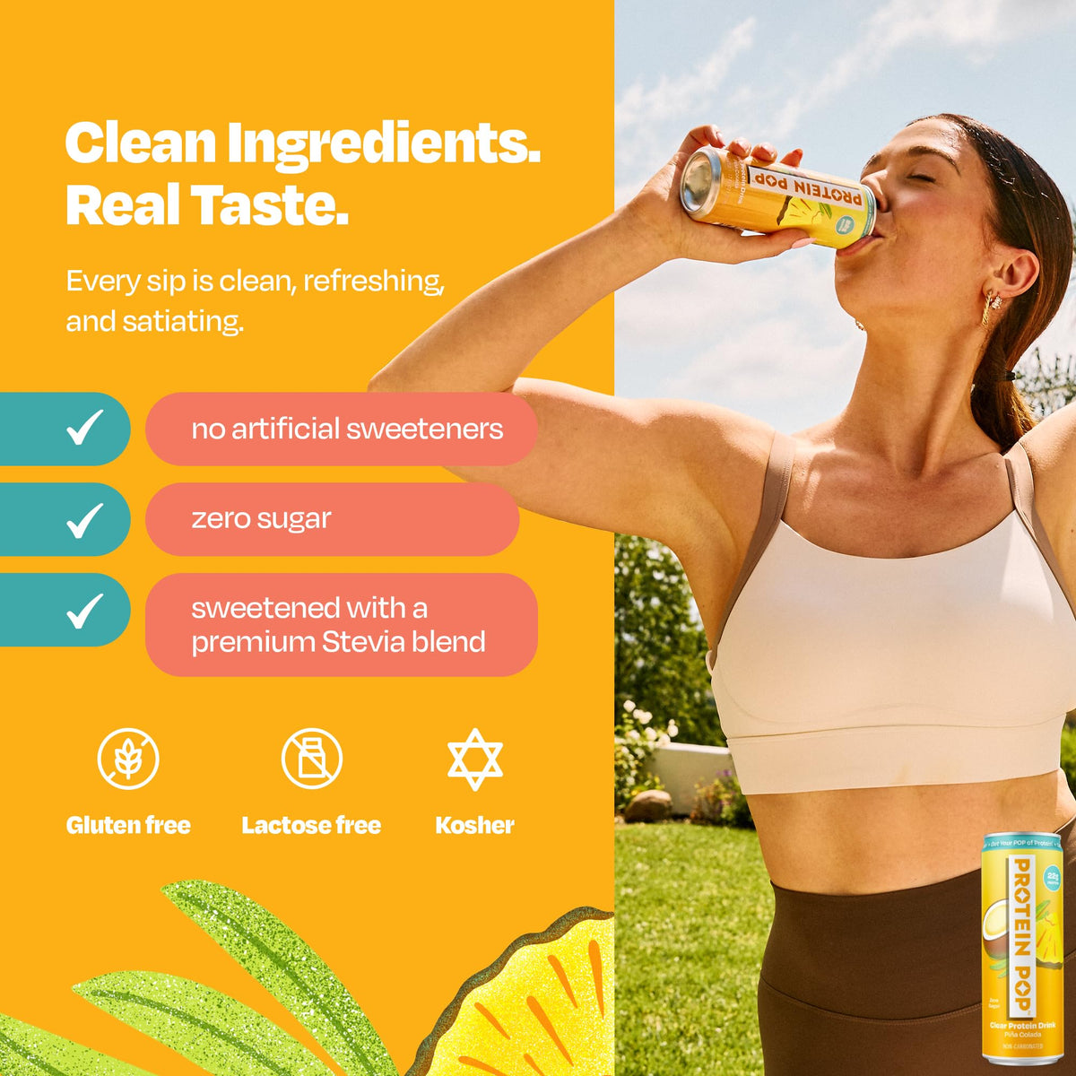 Protein Pop pina colada can delivers tropical taste and lean protein.