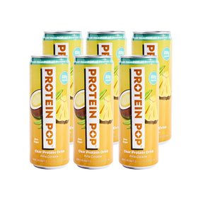Protein Pop Piña Colada can front view, refreshing 22g protein per serving