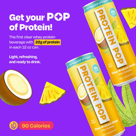 Protein Pop Piña Colada 6-pack display, convenient on-the-go protein option