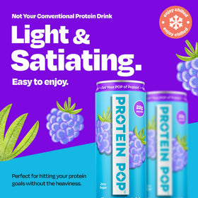 Protein Pop Watermelon 12oz can, crisp taste and clean calories