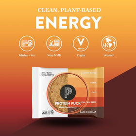 Protein Puck bar ingredients spotlight with nuts and seeds for satiety