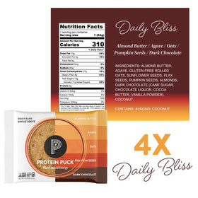 Protein Puck plant-based protein bar ingredients highlighting real foods and flavor