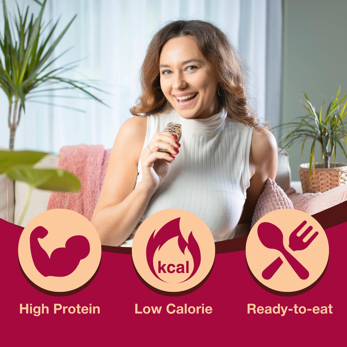 ProtiDIET Banana Bread Bar in hand for a quick, protein-rich snack