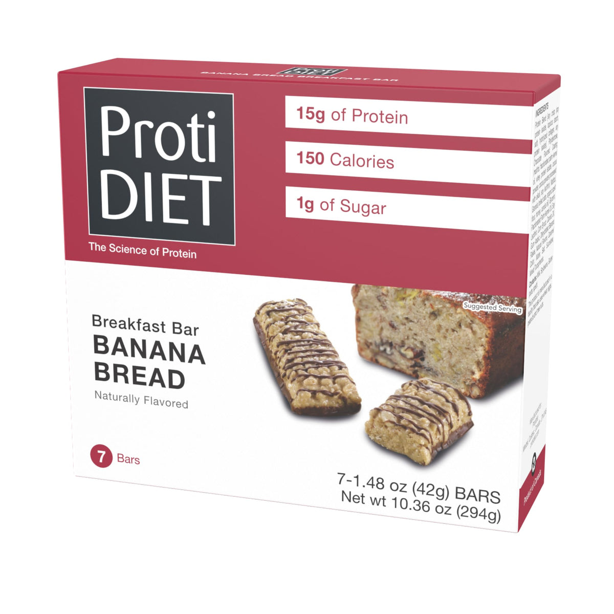 ProtiDIET Banana Bread Bar wrapped for on-the-go protein snacking