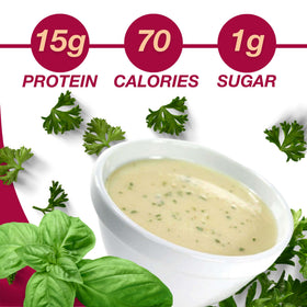 ProtiDIET chicken soup mix steaming bowl ready in minutes.