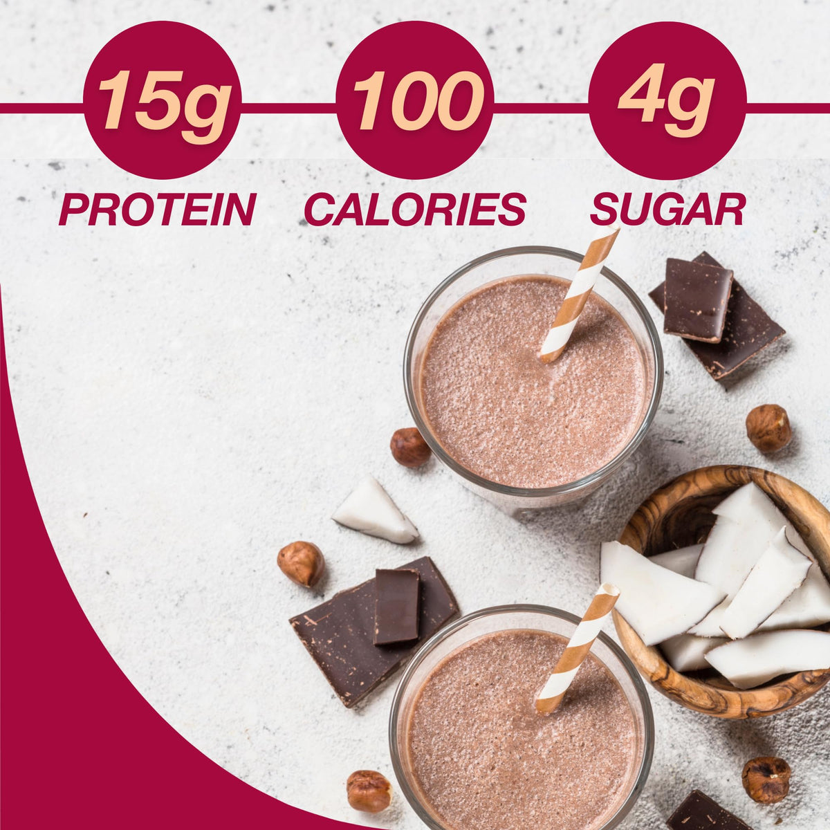 ProtiDIET Chocolate Shake dissolving in water – quick protein boost anytime.