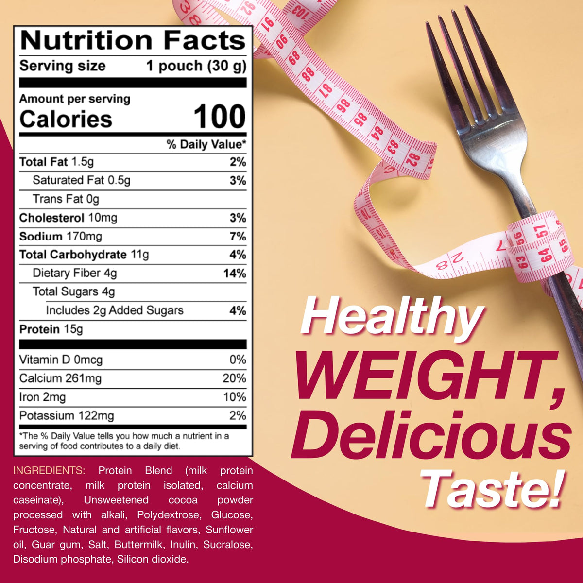 ProtiDIET Chocolate Shake postworkout – supports an active lifestyle with 15 g protein.