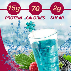 ProtiDIET Cool Raspberry concentrate being poured for a quick drink