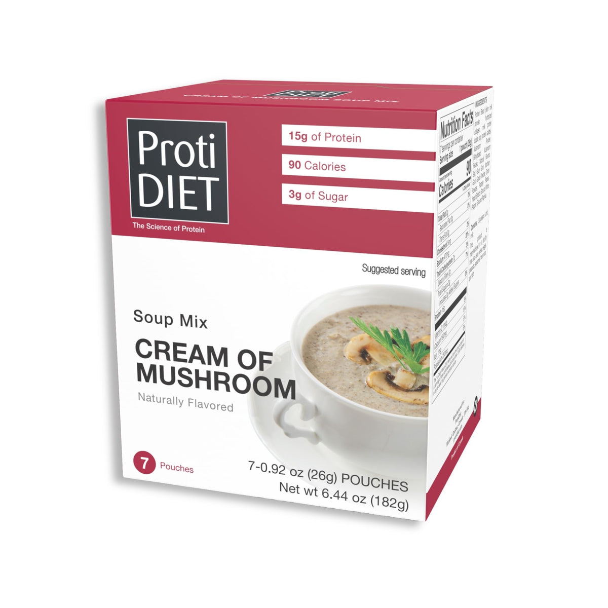 ProtiDIET creamy mushroom soup pouch for quick, protein-packed meals
