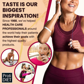 Fat-free ProtiDIET chicken soup appears as a light, healthy option.