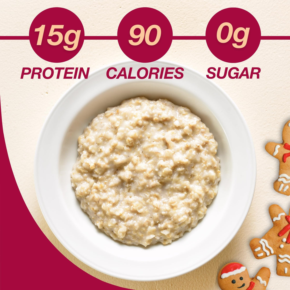ProtiDIET Gingerbread Oatmeal packets closeup highlighting convenient single-serve pouches