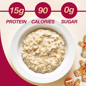 ProtiDIET Gingerbread Oatmeal packets closeup highlighting convenient single-serve pouches