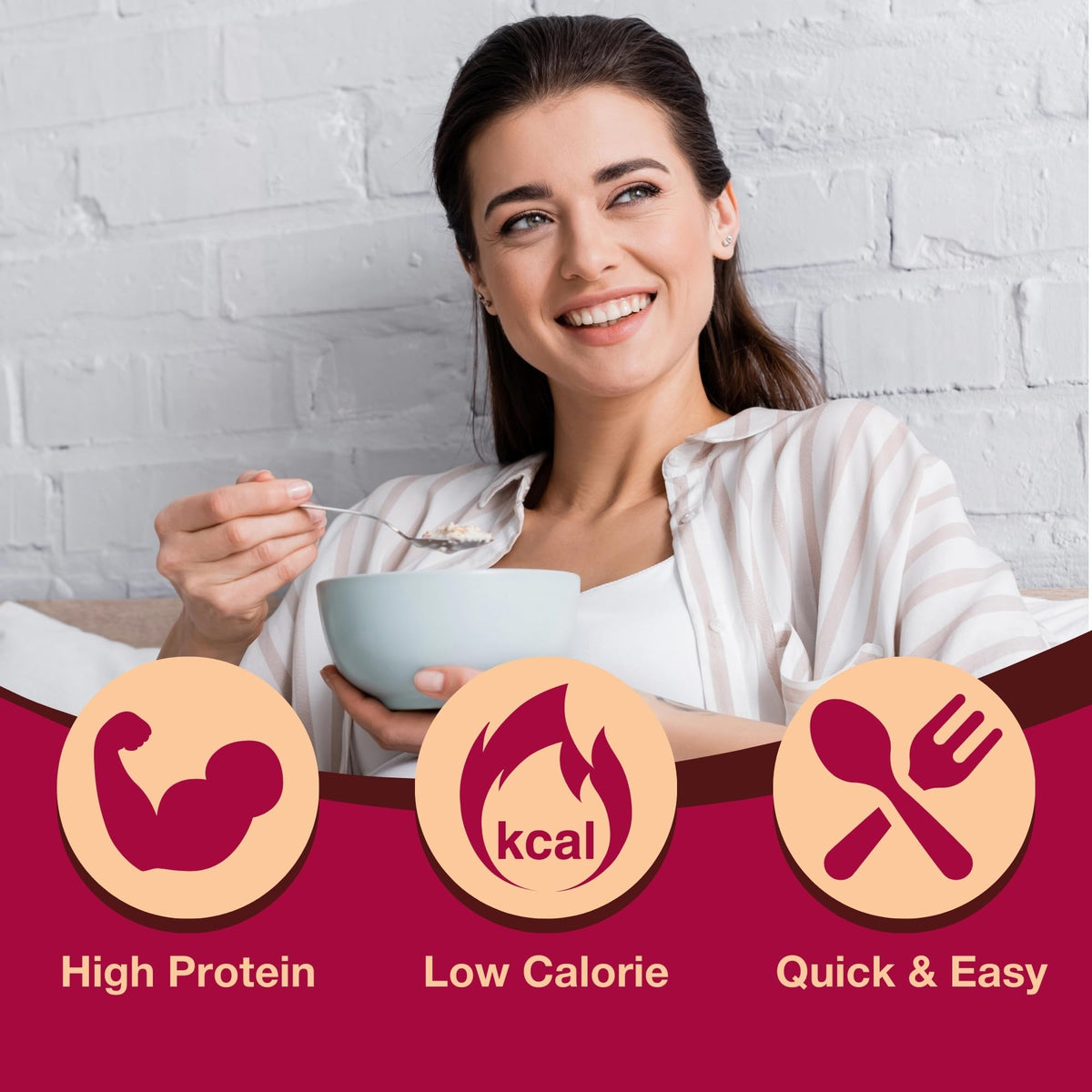 ProtiDIET Gingerbread Oatmeal steaming bowl with warm aroma for a comforting morning