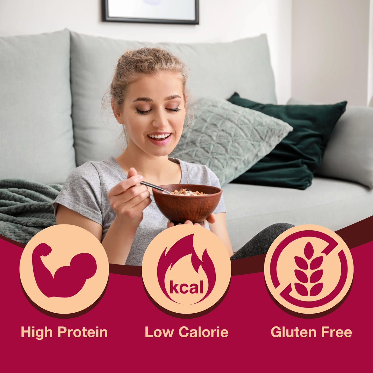 ProtiDIET banana-nut oatmeal packets shown for quick, protein-rich mornings