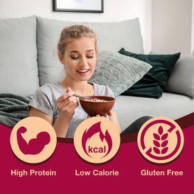 ProtiDIET banana-nut oatmeal packets shown for quick, protein-rich mornings
