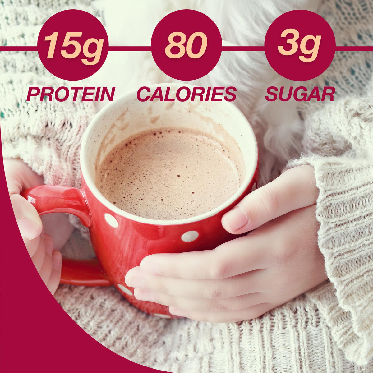 ProtiDIET hot cocoa mug serve for a cozy, protein-boosting moment.