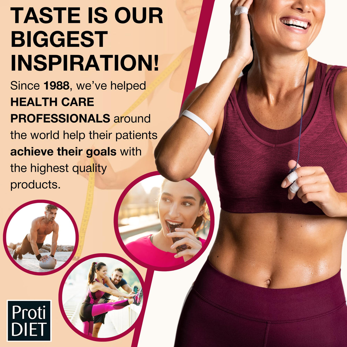ProtiDIET nutrition label featuring protein and serving details