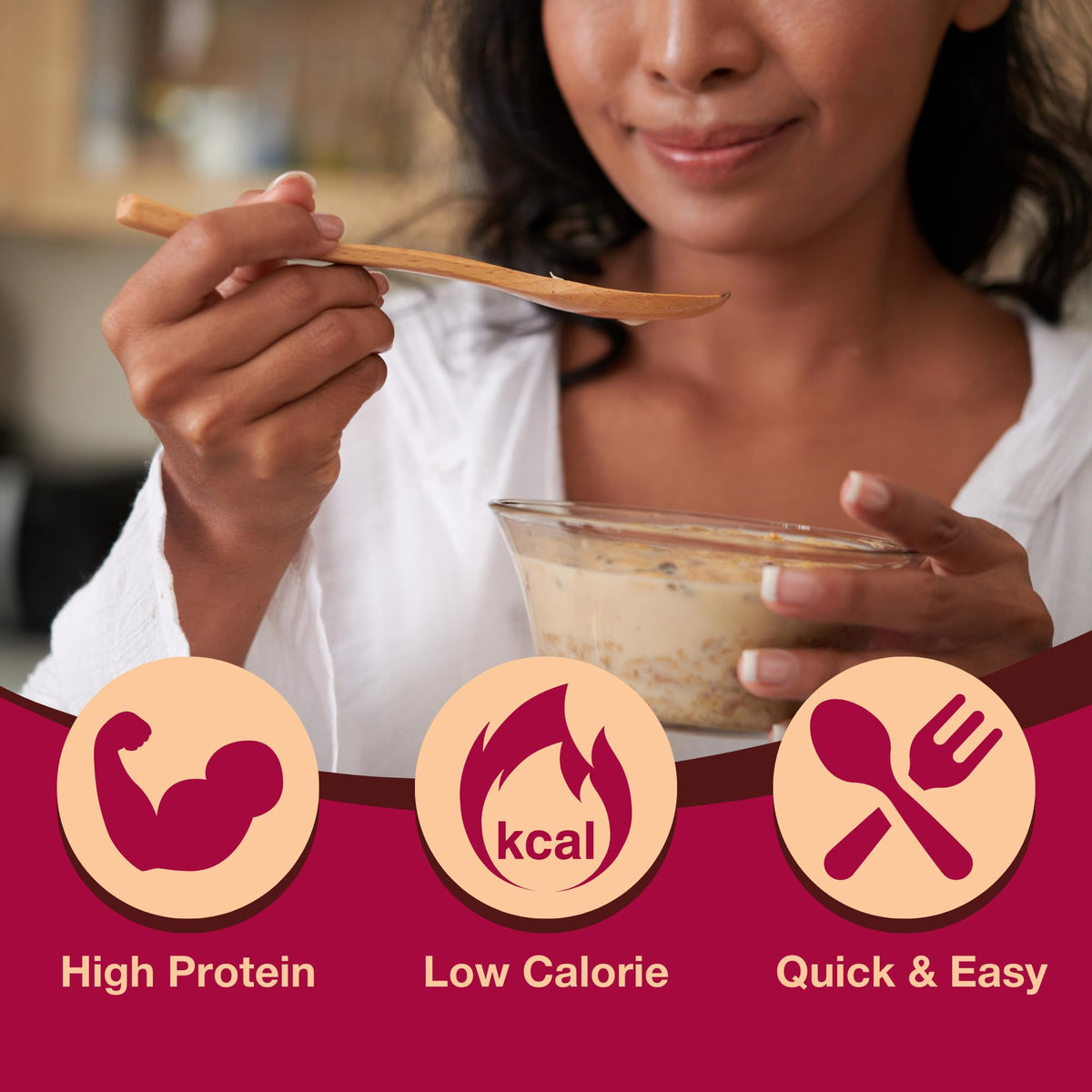 ProtiDIET oatmeal ingredients panel highlighting sugar-free protein blend