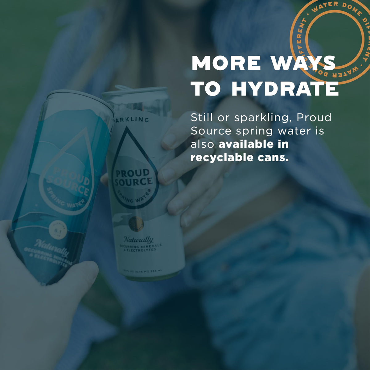 Label highlights naturally occurring minerals and alkaline filtration in Proud Source water.