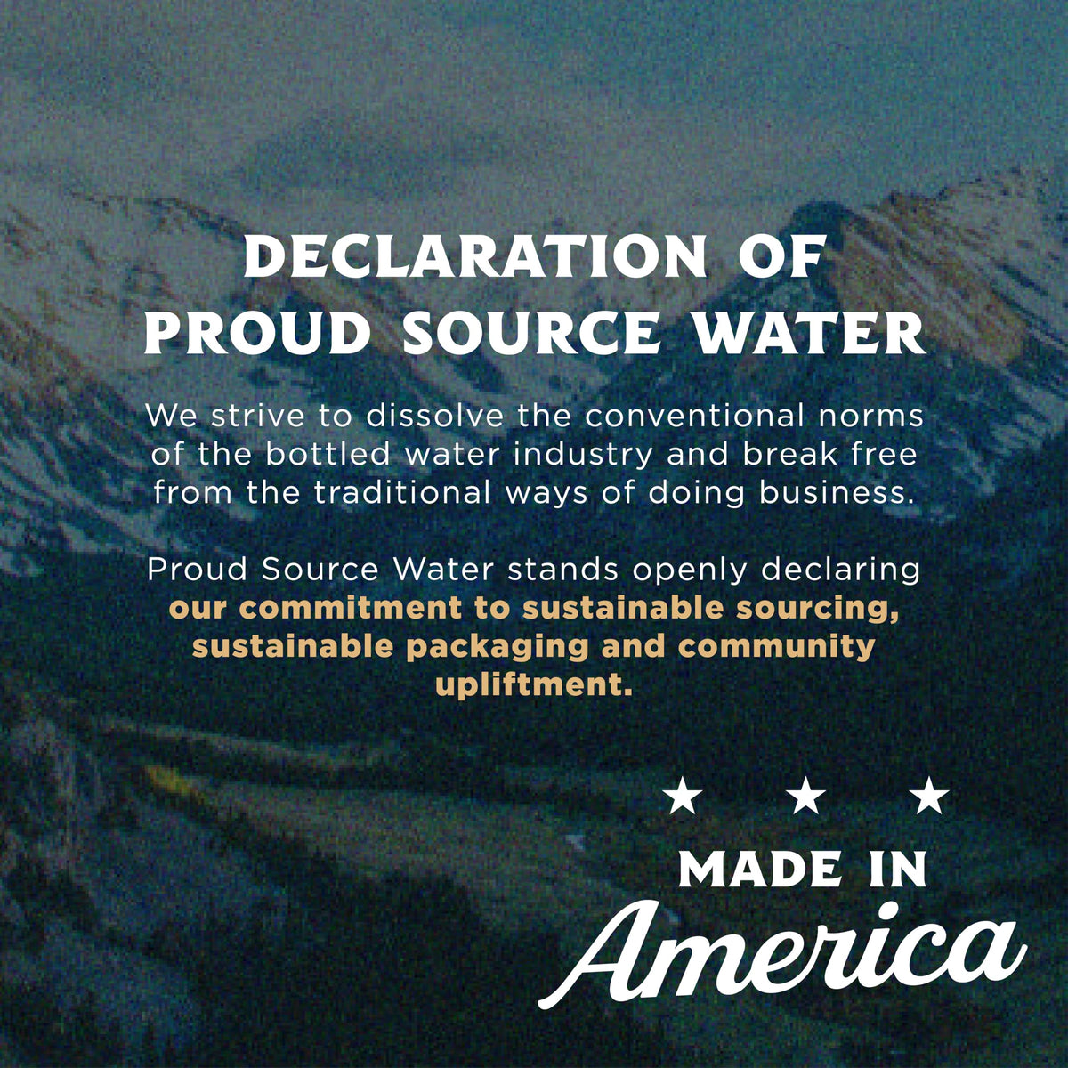 Proud Source water with ice, ideal for everyday refreshment and meals.