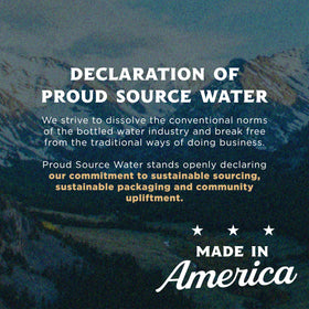 Proud Source water with ice, ideal for everyday refreshment and meals.