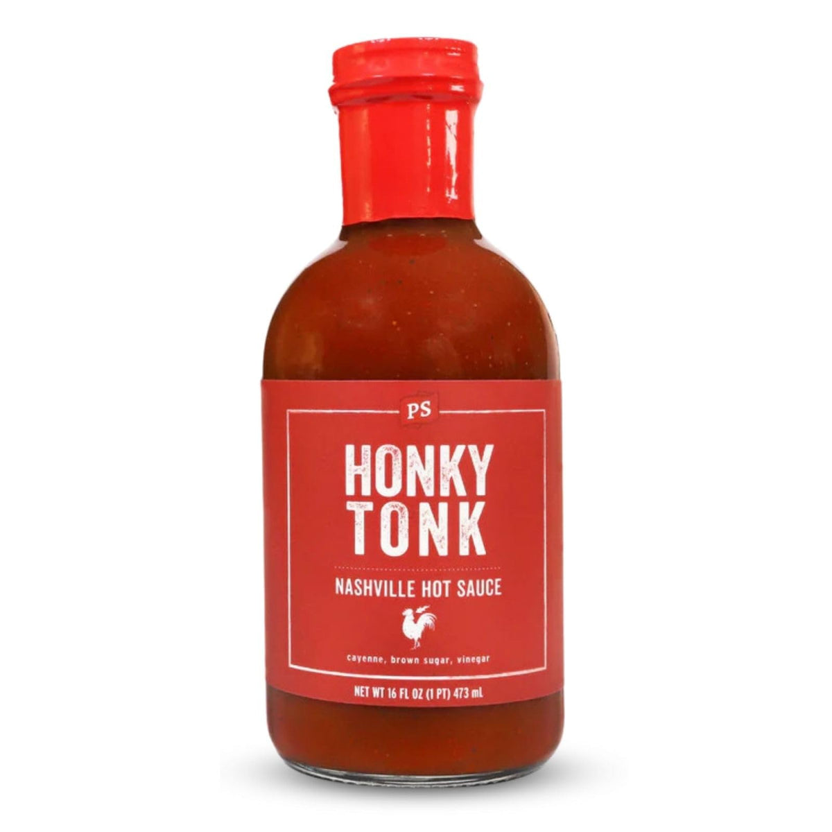 PS Seasoning Honky Tonk Nashville Hot Sauce bottle with bold heat for wings.