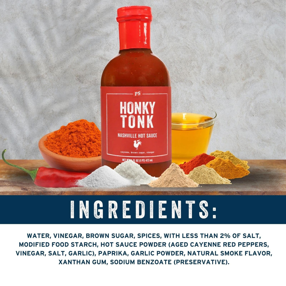 Crispy fried chicken coated with Honky Tonk spicy-sweet sauce.