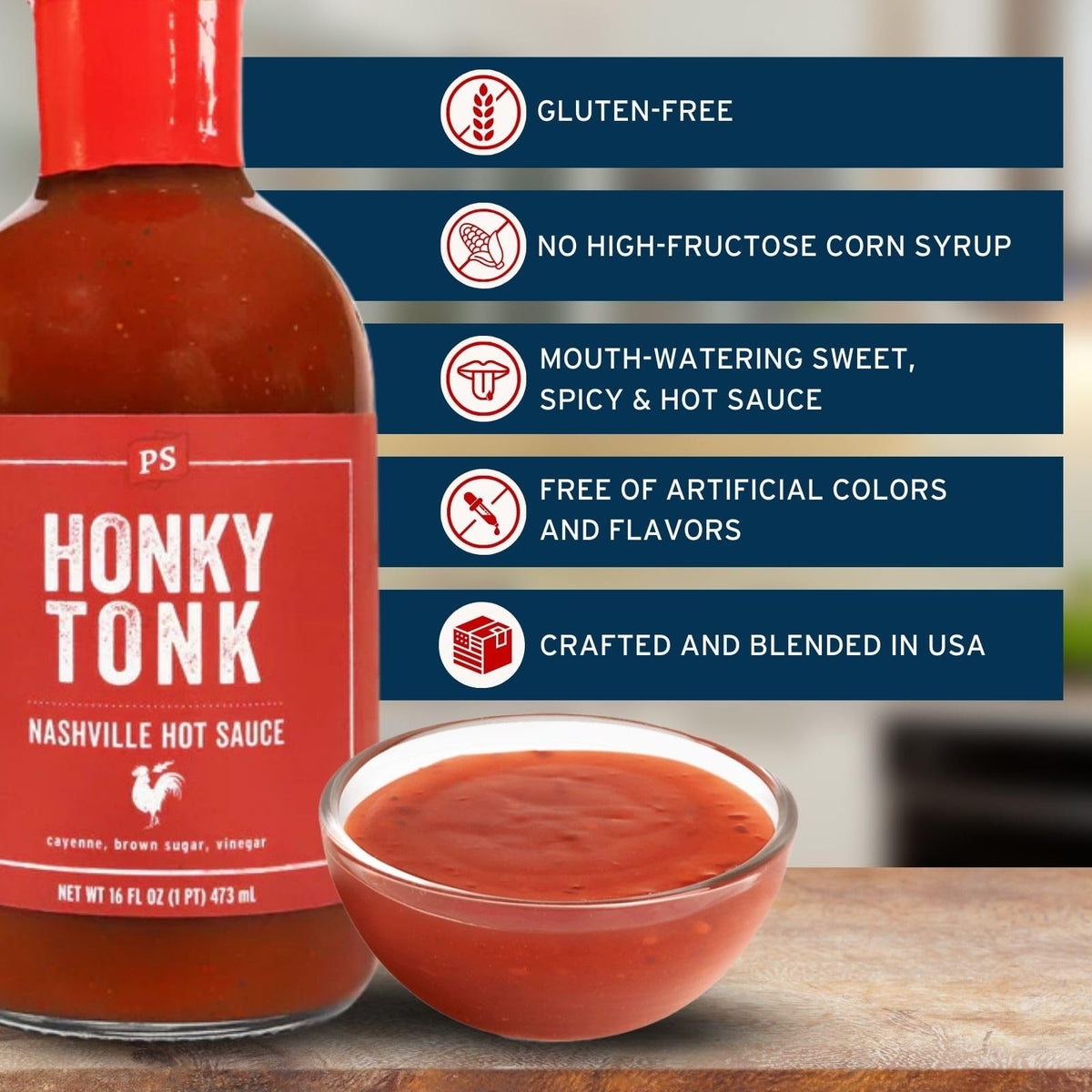 Honky Tonk label close-up highlighting authentic Nashville flavor.