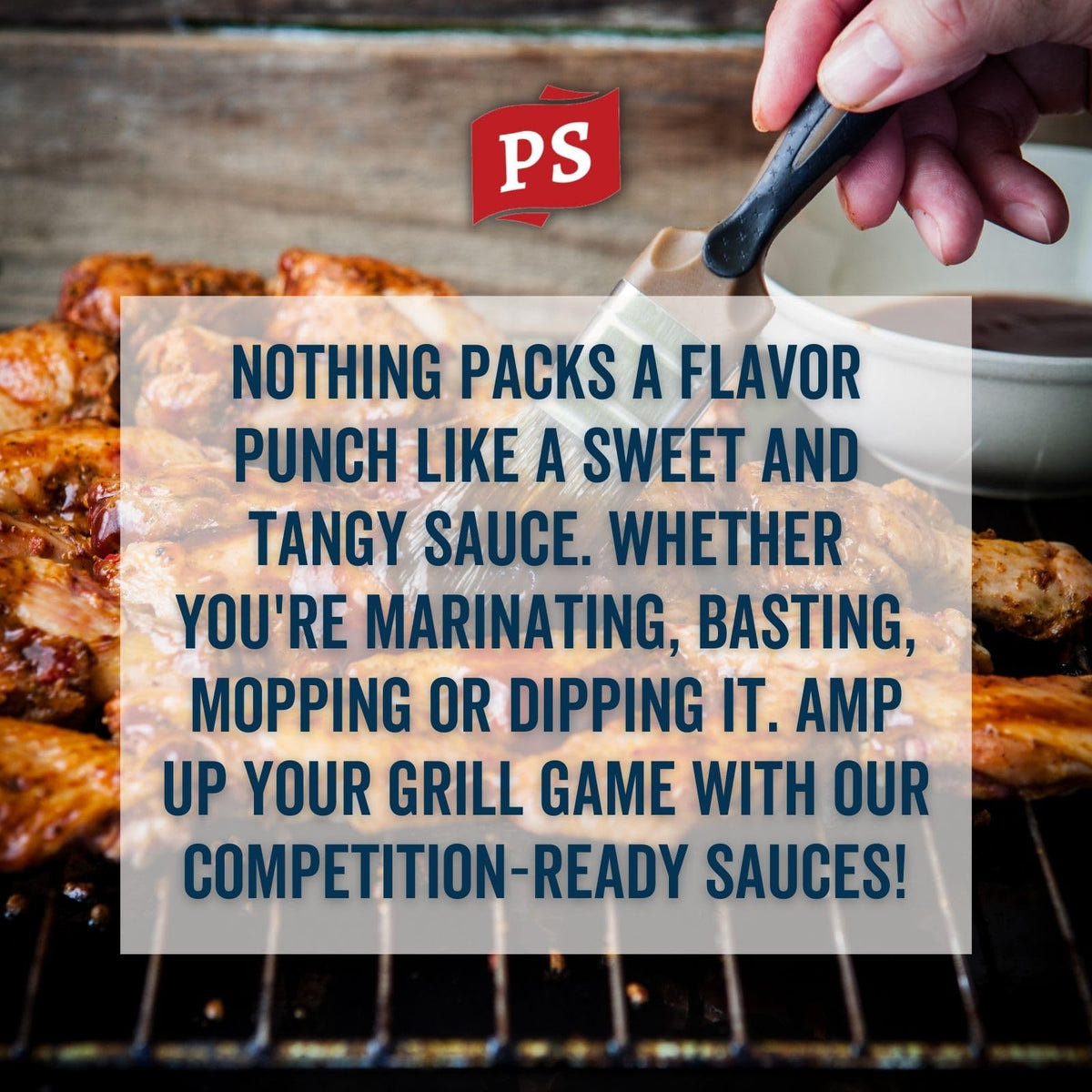 Pizza brushed with Honky Tonk sauce for smoky flavor.