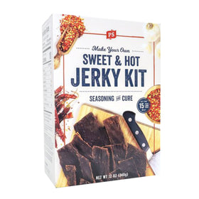 PS Seasoning Jerky Seasoning Kit packaging showing ready-to-use flavor for easy at-home jerky adventures.